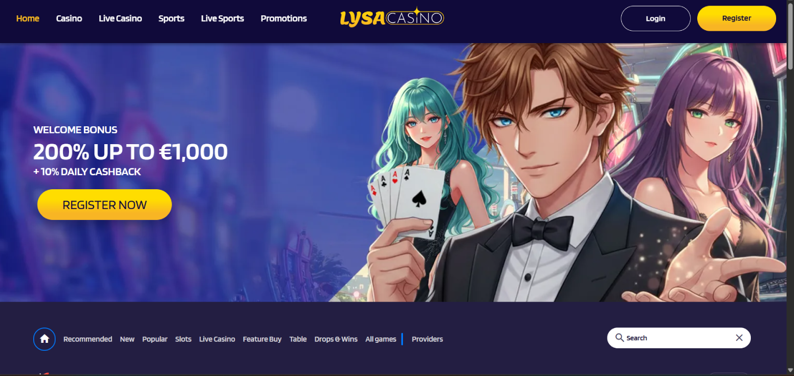 Lysa Casino spiludvalg