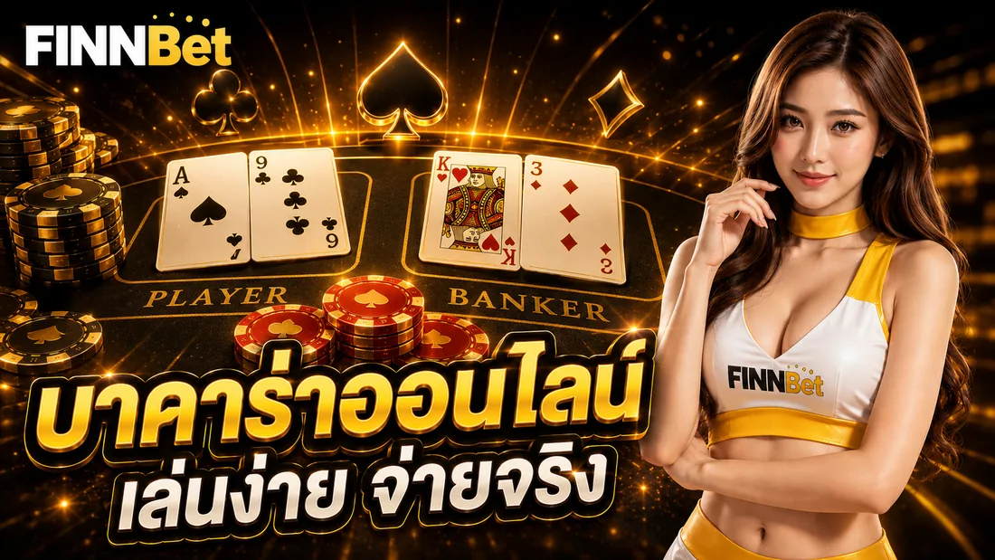 โต๊ะบาคาร่า Player Banker Tie ไพ่และชิป